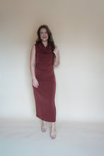 Load image into Gallery viewer, Nicole Brown Cowneck Dress