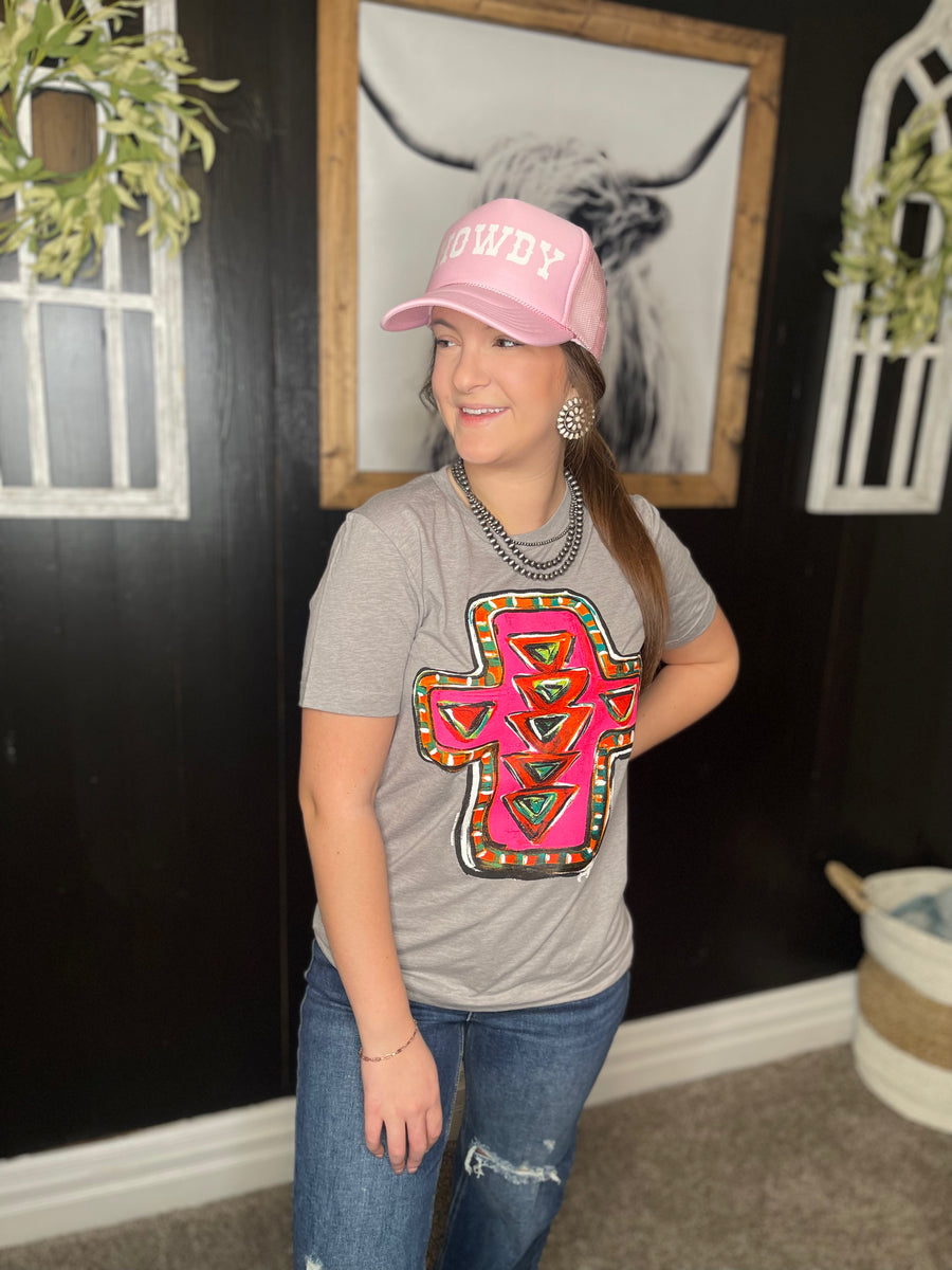 Callie Ann Stelter's Neon Cross Tee Daisies & Denim Boutique