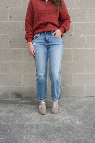 High Rise Ankle Boyfriend Denim