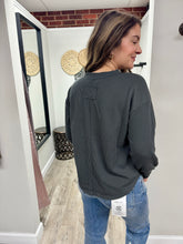 Load image into Gallery viewer, Natalie Charcoal Button Top