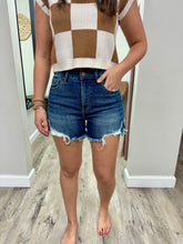 Load image into Gallery viewer, High Rise Side Step Hem Shorts