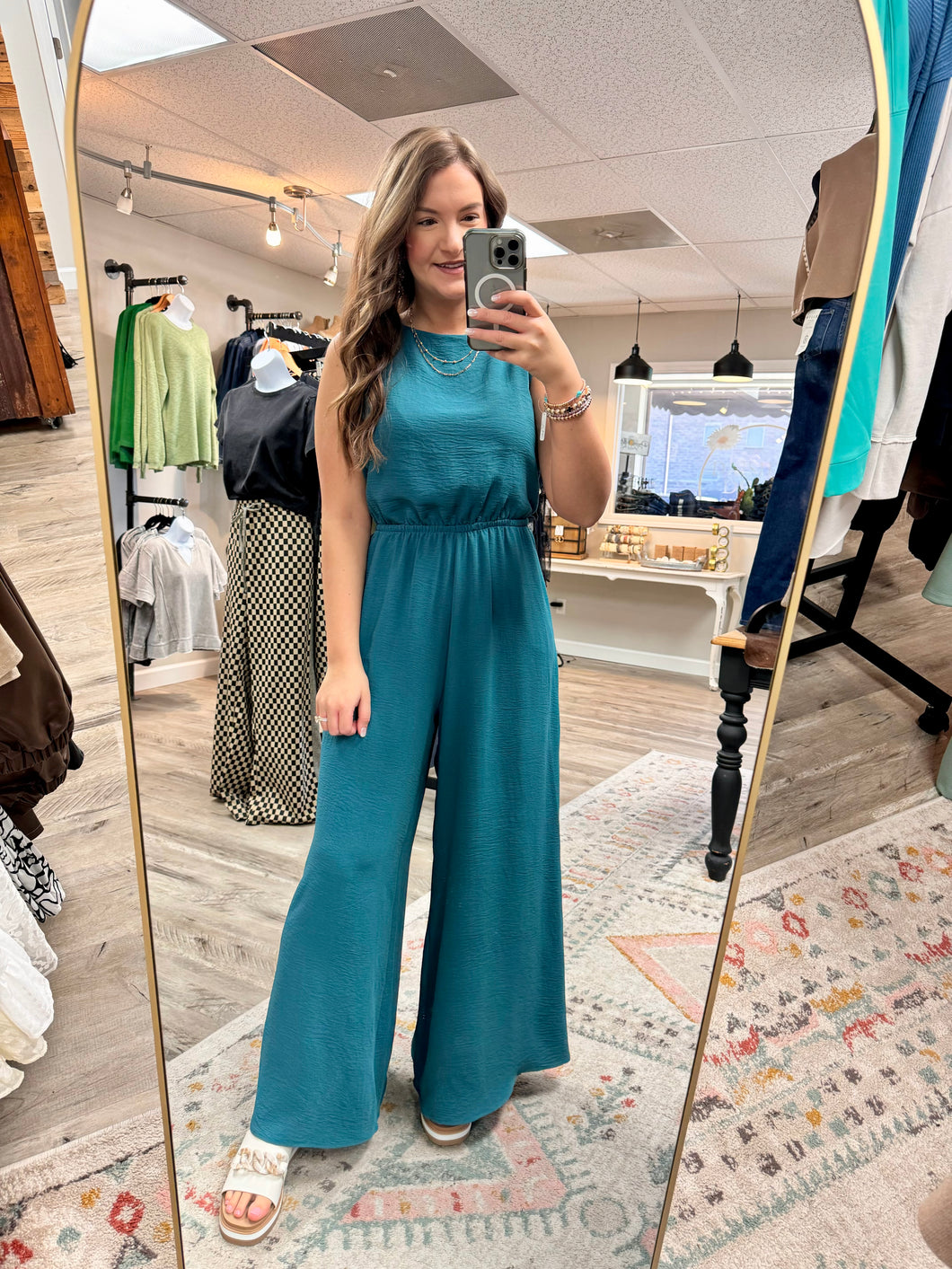 Stacey Teal Jumpsuit