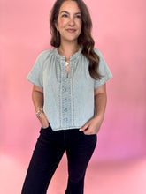 Load image into Gallery viewer, Carissa Denim Collar Blouse