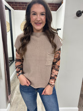 Load image into Gallery viewer, Becky Mocha Short Sleeve Sweater