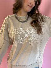 Load image into Gallery viewer, Maleah Horse Studded Embroidered Crewneck