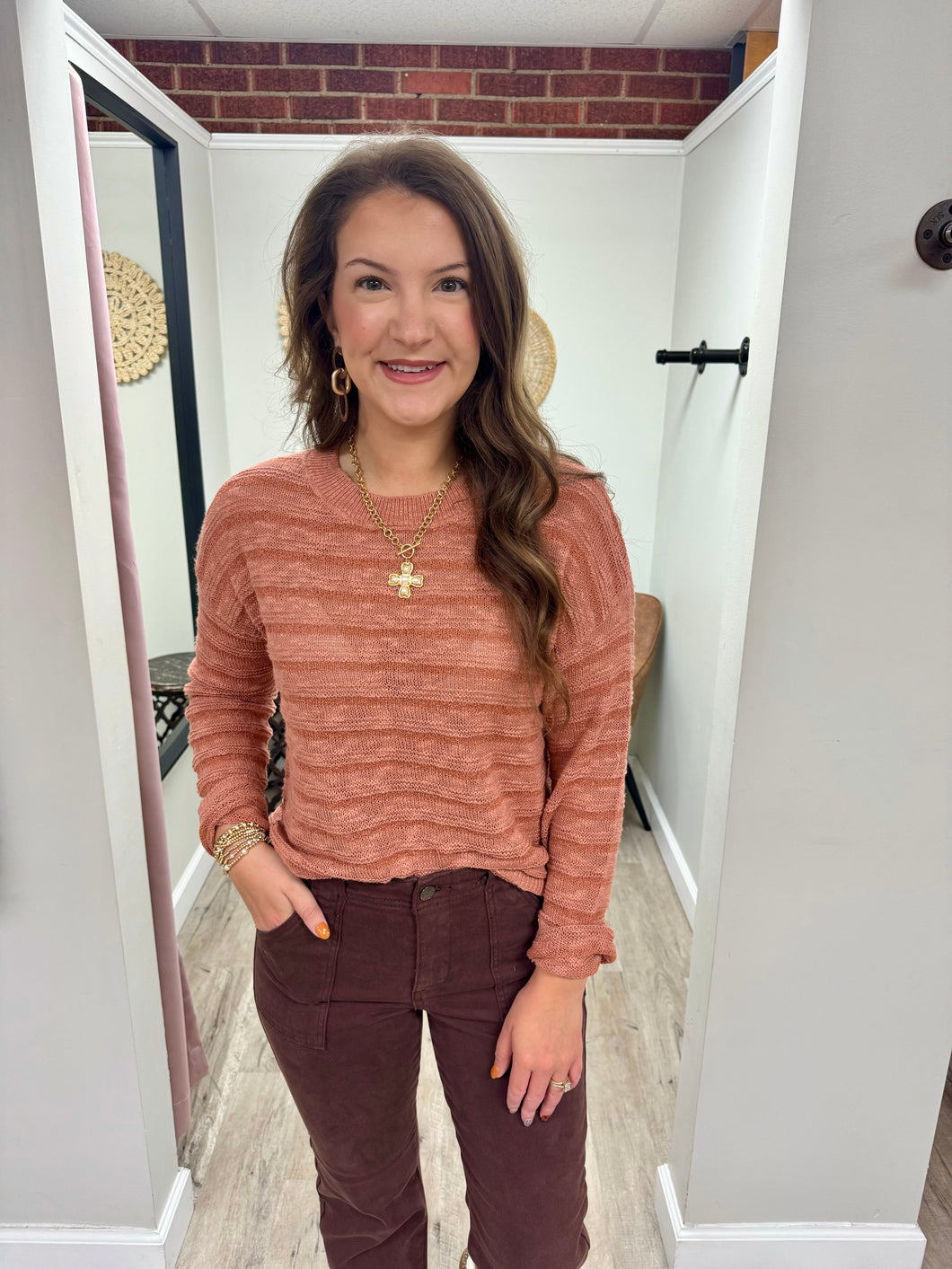 Hannah Textured Stripe Sweater