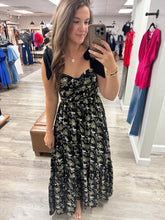 Load image into Gallery viewer, Claire Black Floral Dress