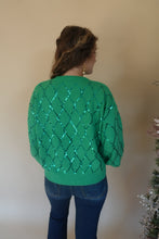 Load image into Gallery viewer, Christy Green Sequin Sweater