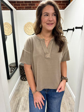 Load image into Gallery viewer, Kaya Mocha V-Neck Top