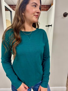 Jaydn Teal Super Soft CrewneckTop