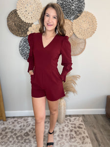 Ella Burgundy Romper