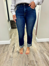 Load image into Gallery viewer, High Rise Cropped Straight Cuff Denim