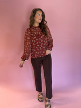 Load image into Gallery viewer, Tatum Rust Floral Blouse