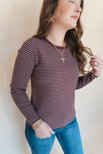 Bridget Pinstriped Crewneck