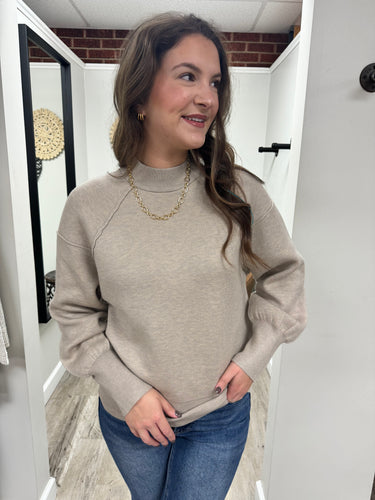Whitney Mock Neck Seam Sweater