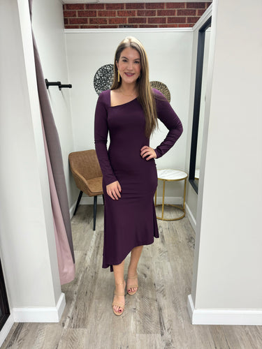Maddi Plum Midi Dress