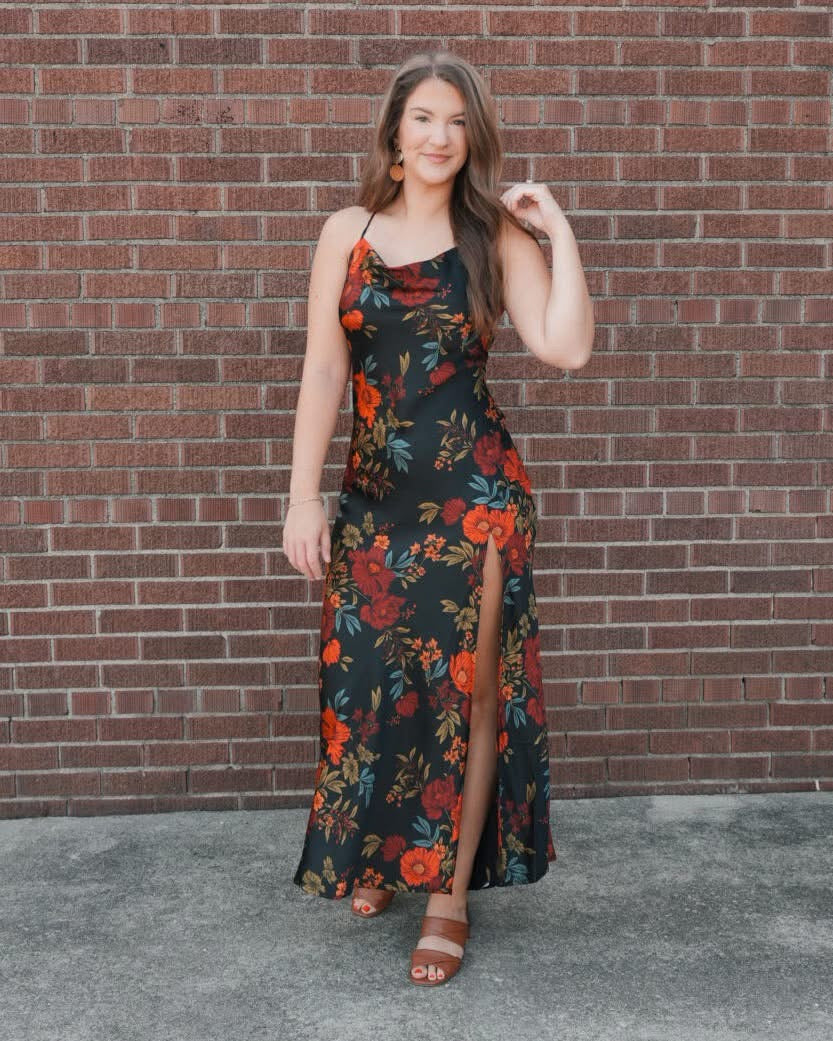 Kaylee Black Floral Dress