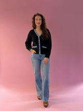 Load image into Gallery viewer, Keidra Navy Contrast Sweater Cardigan