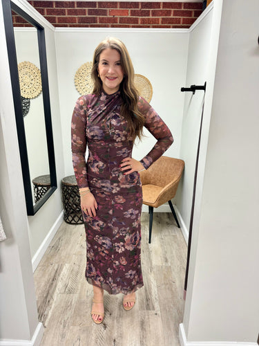 Allie Mauve Floral Dress