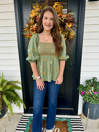 Quinn Floral Embroidered Top