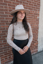 Load image into Gallery viewer, Knit Seamless Jacquard Mock Neck Long Sleeve Top
