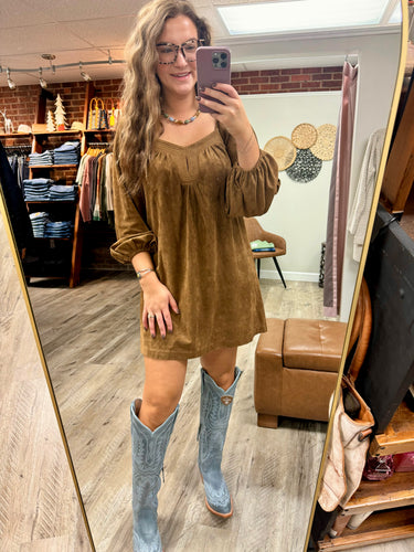 Zoe Mocha Suede Dress