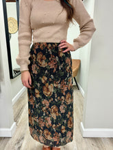 Load image into Gallery viewer, Tinley Black Floral Skirt