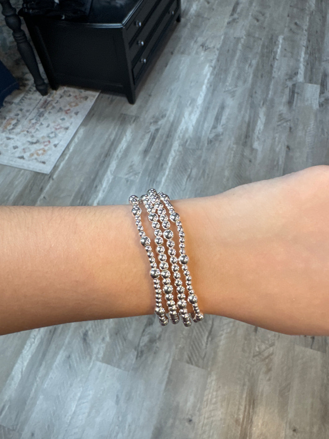 Silver Beaded Bracelets