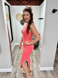 Laken Washed Ribbed Midi Dress