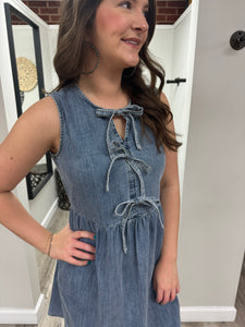 Lydia Denim Bow Dress