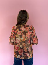 Load image into Gallery viewer, Olivia Brown Floral Blouse