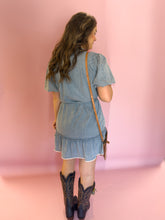 Load image into Gallery viewer, Claire Chambray Lace Dress