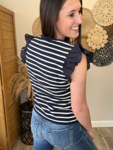 Load image into Gallery viewer, Gabrielle Navy Stripe Top