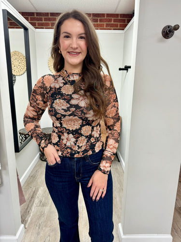 Quincy Floral Mesh Top