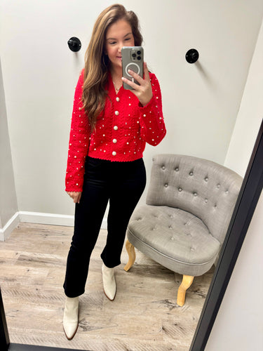 Kerrie Pearl Red Sweater