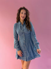 Load image into Gallery viewer, Marilyn Denim Pleated Dress