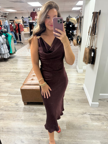 Lindsey Cowl Neck Midi Dress