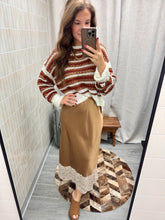 Load image into Gallery viewer, Ruthie Camel Satin Skirt