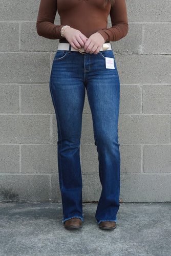 Mid Rise Tummy Control Flare Jeans