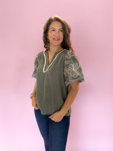 Load image into Gallery viewer, Marley Olive Puff Sleeve Top