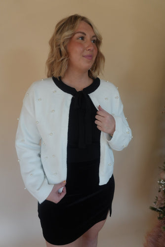Vivian Pearl Tie Cardigan