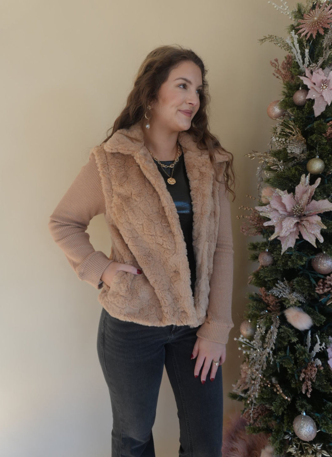 Casey Knit Sleeve Fur Jacket