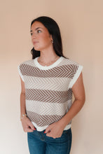 Load image into Gallery viewer, Shelby Mocha Shevron Knit Top