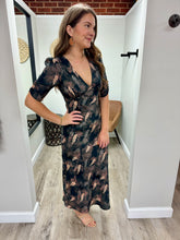 Load image into Gallery viewer, Courtney Black Floral Maxi Dress