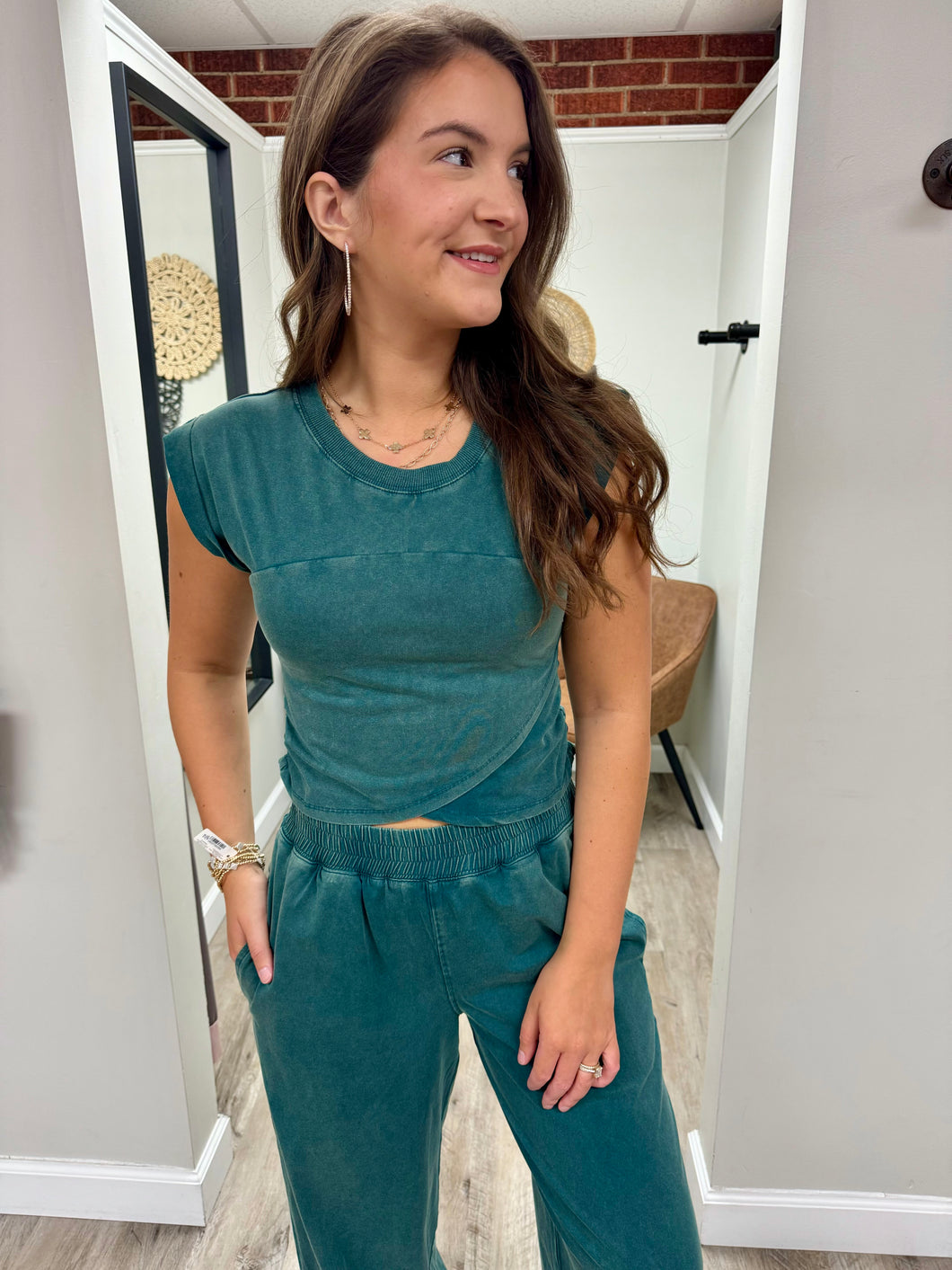 Amara Teal Top