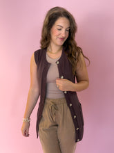 Load image into Gallery viewer, Alicia Brown Button Up Vest