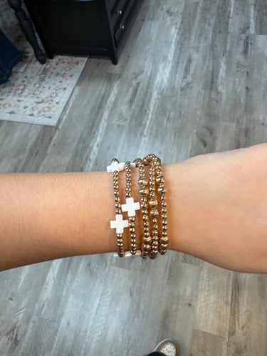 Beaded White Gold Bracelet