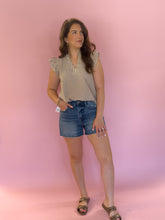 Load image into Gallery viewer, Reese Brown Ruffle Top