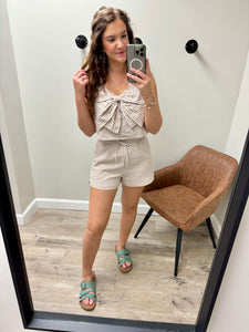 Sienna Stripe Bow Top