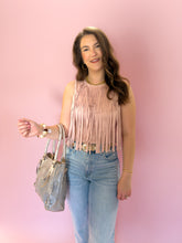 Load image into Gallery viewer, Kaylin Fringe Suede Top